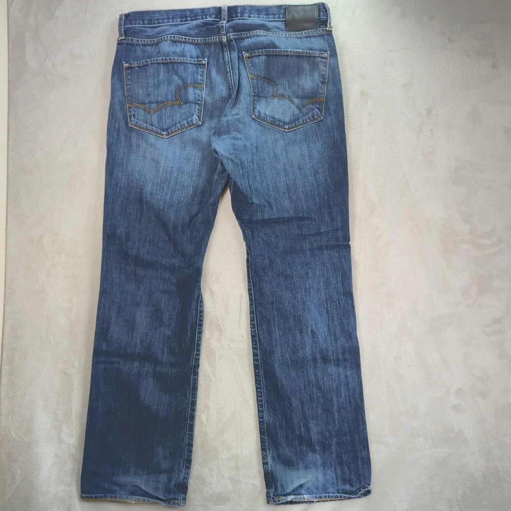 Big Star 1974 Union Jeans Mens 36x32 Blue Regular Straight Distressed‎ Denim